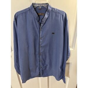 Paribito Men's Long Sleeve Shirt 2XL Fits More Like XL Blue